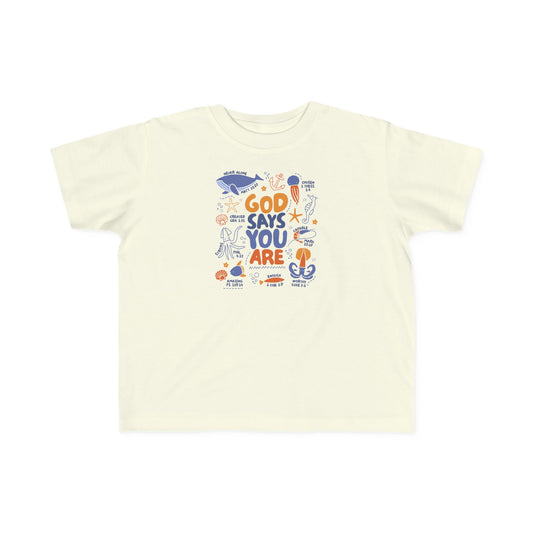 "God Says You Are" Christian Kids Shirt (Ocean Animals)