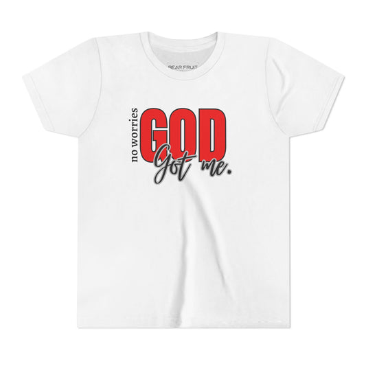 "No Worries, GOD Got Me." Christian Youth Tee