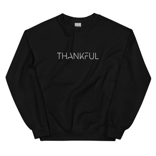 "Thankful" Embroidered Crewneck | Unisex Sweatshirt