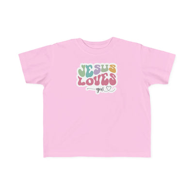 "Jesus Loves You" Retro Pastel Faith Toddler Tee