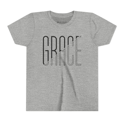 Grace Youth Tee – Minimalist Script Faith T‑Shirt for Kids