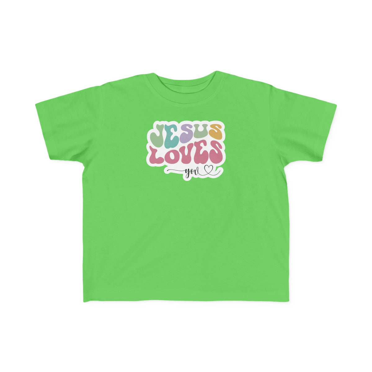 "Jesus Loves You" Retro Pastel Faith Toddler Tee