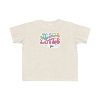 "Jesus Loves You" Retro Pastel Faith Toddler Tee