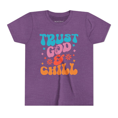 "Trust God & Chill" Retro Faith Graphic Youth Tee