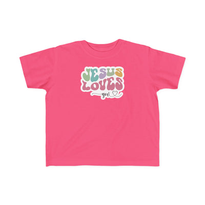 "Jesus Loves You" Retro Pastel Faith Toddler Tee
