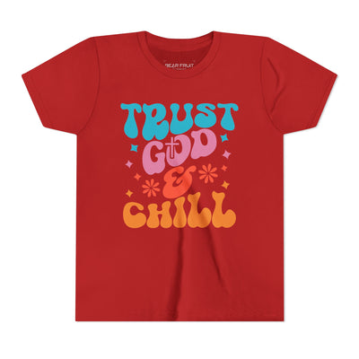 "Trust God & Chill" Retro Faith Graphic Youth Tee