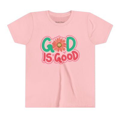 "God Is Good" Floral Faith Youth Tee