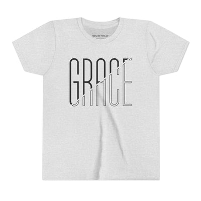 Grace Youth Tee – Minimalist Script Faith T‑Shirt for Kids