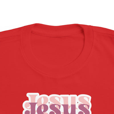 "Jesus Everything" Pink Retro Faith Kids Shirt