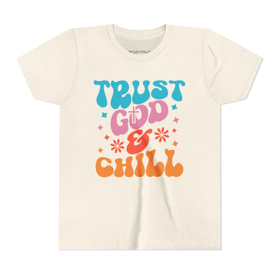 "Trust God & Chill" Retro Faith Graphic Youth Tee