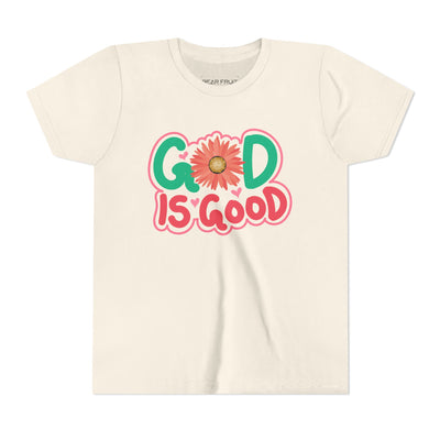 "God Is Good" Floral Faith Youth Tee