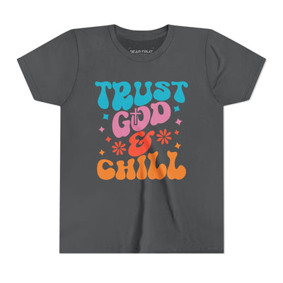 "Trust God & Chill" Retro Faith Graphic Youth Tee