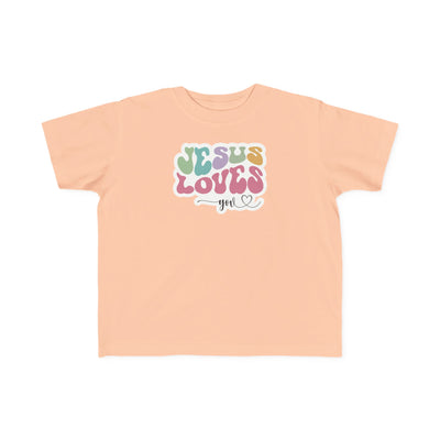 "Jesus Loves You" Retro Pastel Faith Toddler Tee