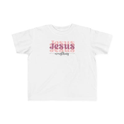 "Jesus Everything" Pink Retro Faith Kids Shirt