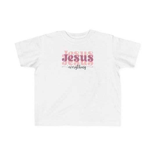 "Jesus Everything" Pink Retro Faith Kids Shirt
