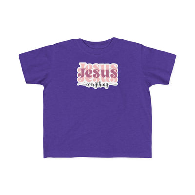 "Jesus Everything" Pink Retro Faith Kids Shirt
