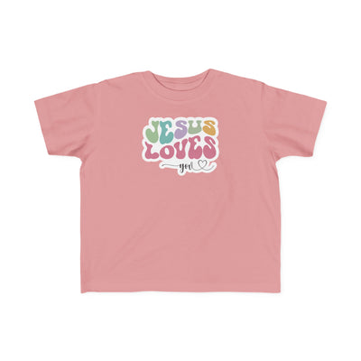 "Jesus Loves You" Retro Pastel Faith Toddler Tee