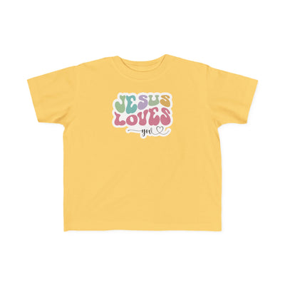 "Jesus Loves You" Retro Pastel Faith Toddler Tee