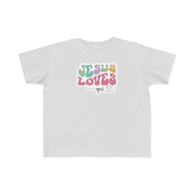 "Jesus Loves You" Retro Pastel Faith Toddler Tee