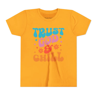 "Trust God & Chill" Retro Faith Graphic Youth Tee