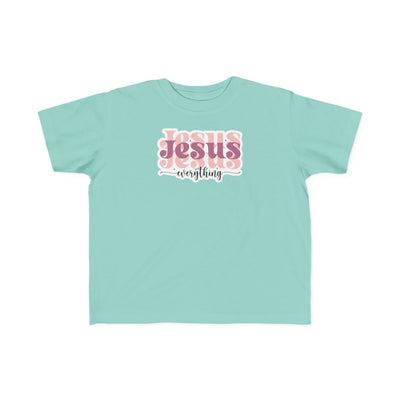 "Jesus Everything" Pink Retro Faith Kids Shirt