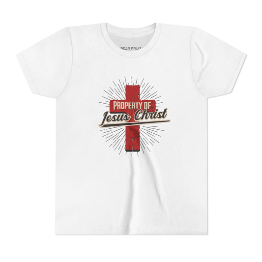 "Property of Jesus Christ" Cross Christian Youth Tee