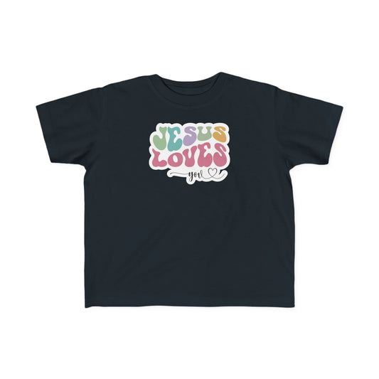 "Jesus Loves You" Retro Pastel Faith Toddler Tee