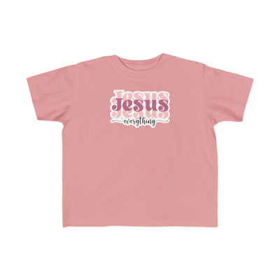 "Jesus Everything" Pink Retro Faith Kids Shirt