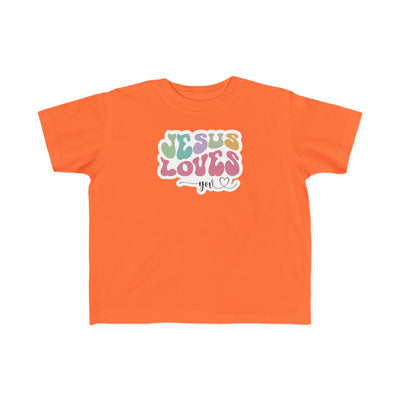 "Jesus Loves You" Retro Pastel Faith Toddler Tee