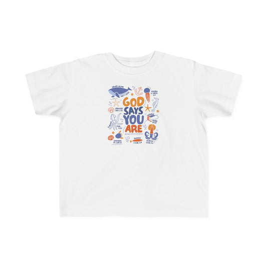 "God Says You Are" Christian Kids Shirt (Ocean Animals)