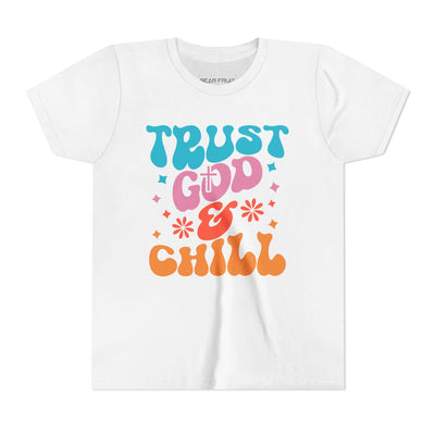 "Trust God & Chill" Retro Faith Graphic Youth Tee