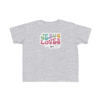 "Jesus Loves You" Retro Pastel Faith Toddler Tee