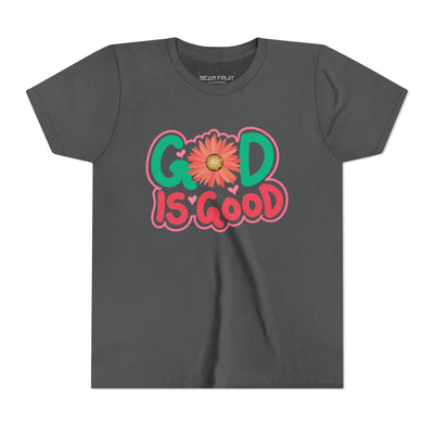 "God Is Good" Floral Faith Youth Tee