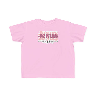 "Jesus Everything" Pink Retro Faith Kids Shirt