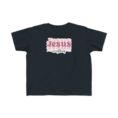 "Jesus Everything" Pink Retro Faith Kids Shirt