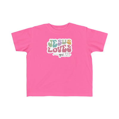 "Jesus Loves You" Retro Pastel Faith Toddler Tee
