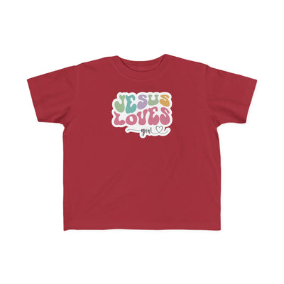 "Jesus Loves You" Retro Pastel Faith Toddler Tee
