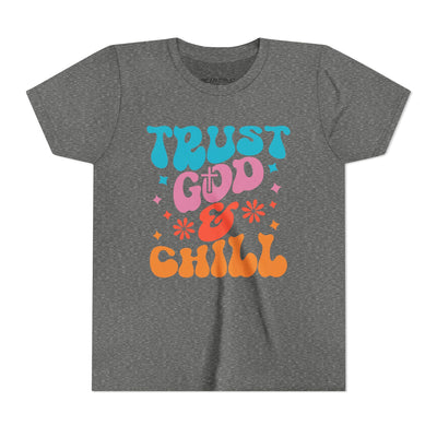 "Trust God & Chill" Retro Faith Graphic Youth Tee