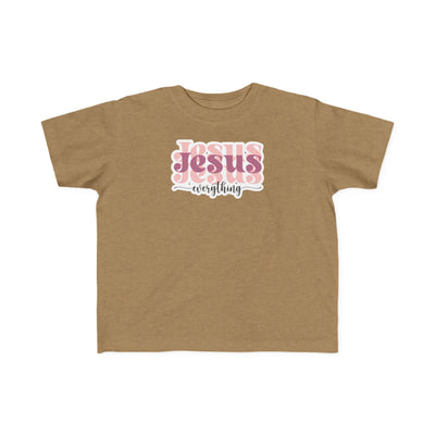 "Jesus Everything" Pink Retro Faith Kids Shirt