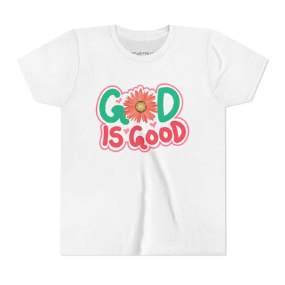 "God Is Good" Floral Faith Youth Tee