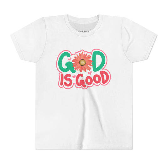 "God Is Good" Floral Faith Youth Tee