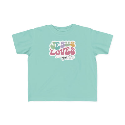 "Jesus Loves You" Retro Pastel Faith Toddler Tee