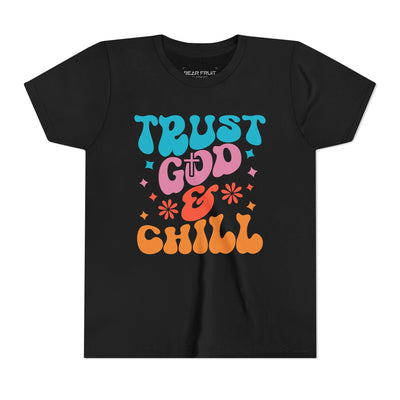 "Trust God & Chill" Retro Faith Graphic Youth Tee