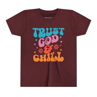 "Trust God & Chill" Retro Faith Graphic Youth Tee