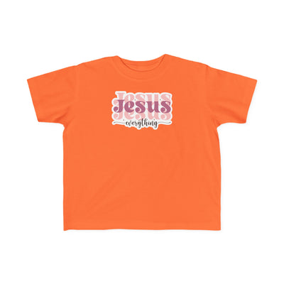 "Jesus Everything" Pink Retro Faith Kids Shirt