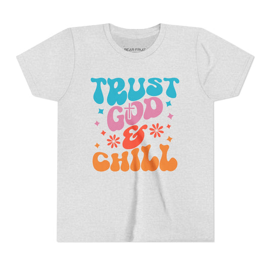 "Trust God & Chill" Retro Faith Graphic Youth Tee