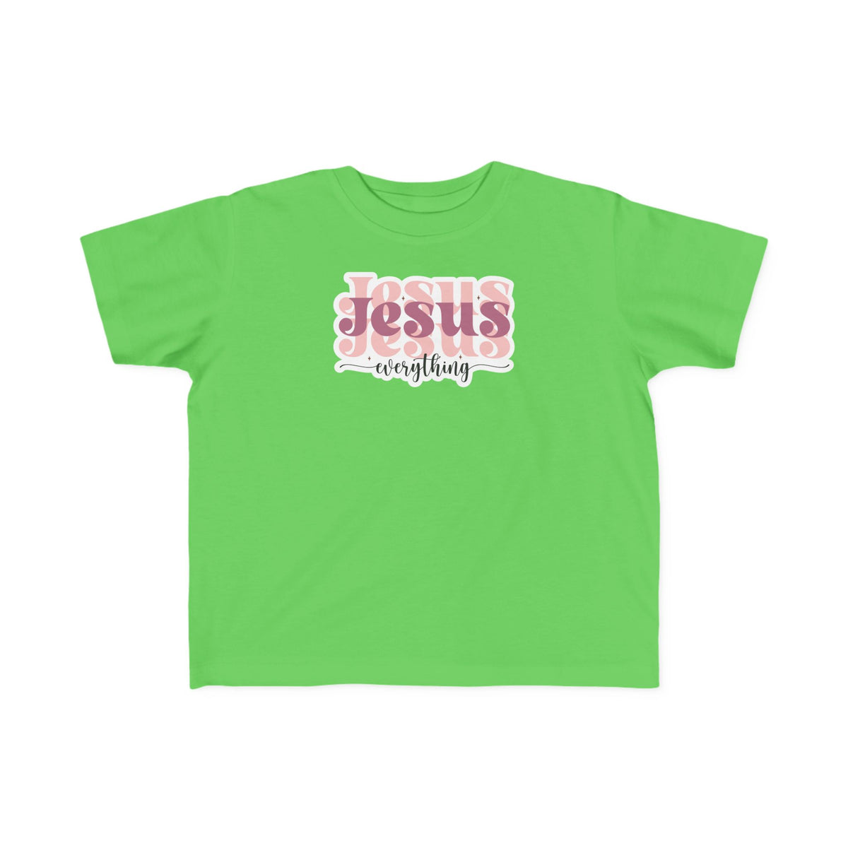 "Jesus Everything" Pink Retro Faith Kids Shirt