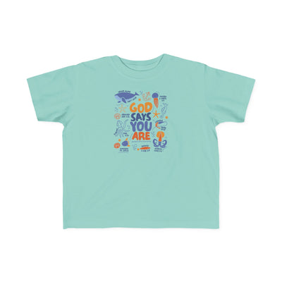 "God Says You Are" Christian Kids Shirt (Ocean Animals)