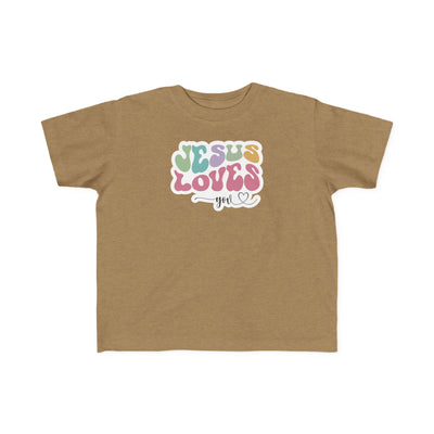 "Jesus Loves You" Retro Pastel Faith Toddler Tee