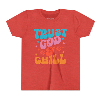 "Trust God & Chill" Retro Faith Graphic Youth Tee